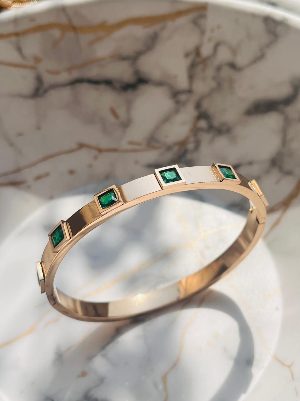 Green Emerald Stone Bracelet