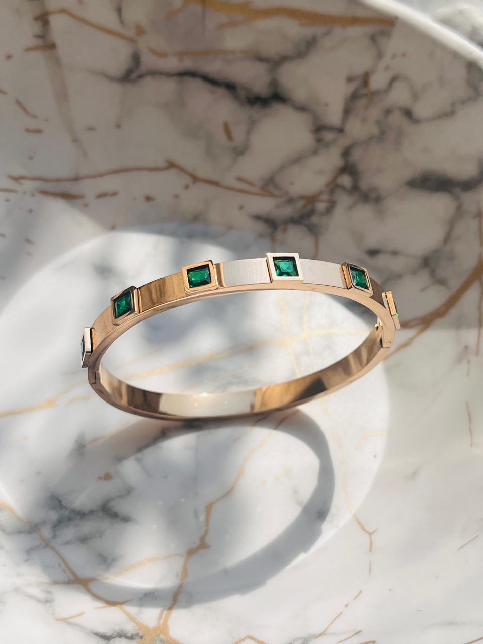 Green Emerald Stone Bracelet