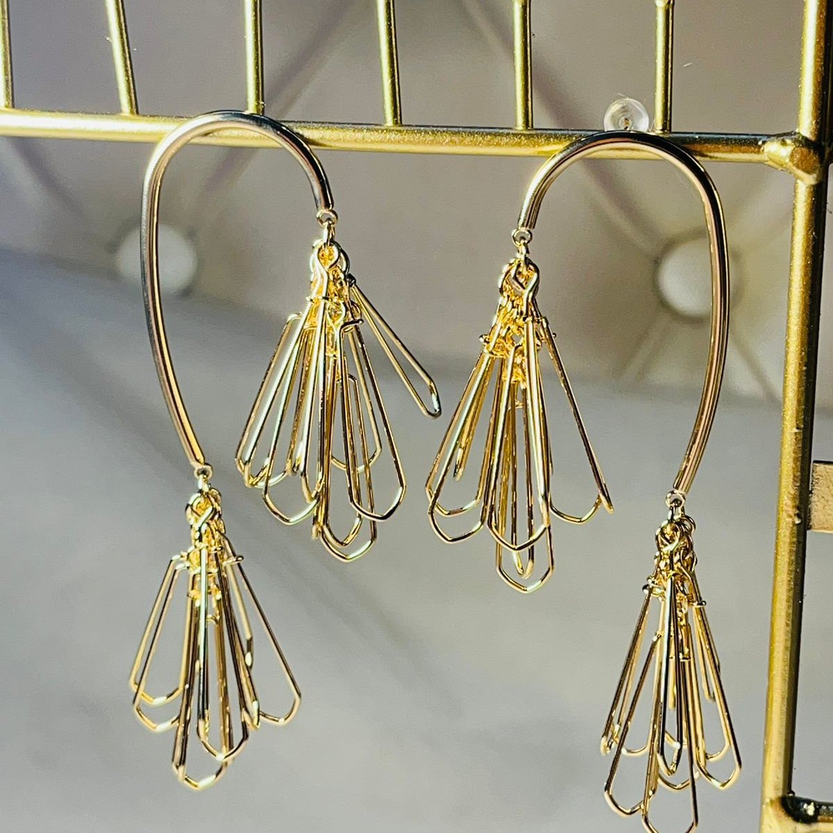 Clip Gold Plated Drops Earrings