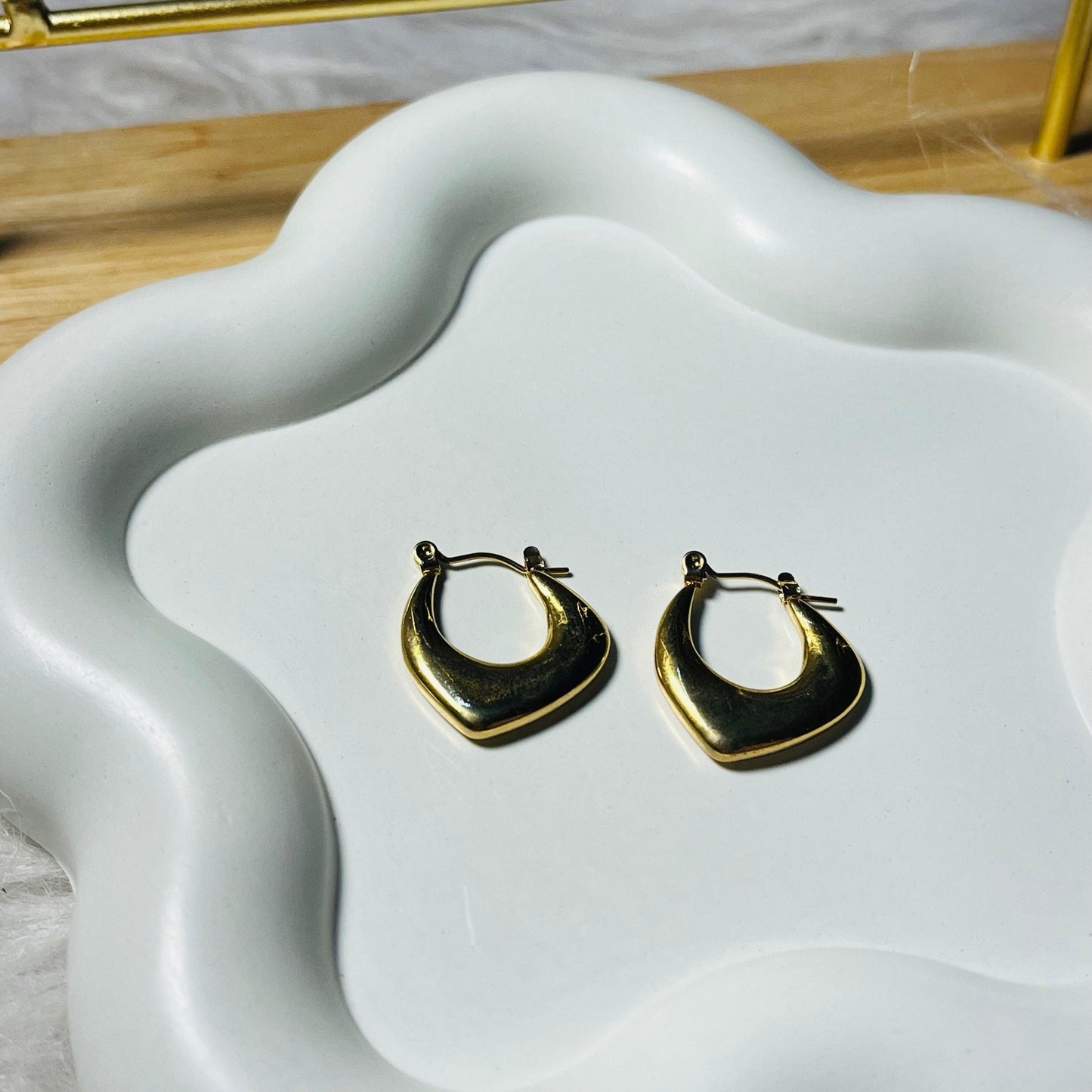 Geomatric Stainless Steal Hoop Earrings