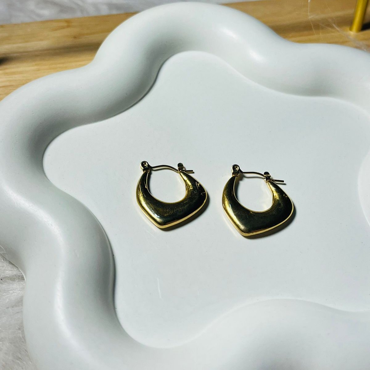 Geomatric Stainless Steal Hoop Earrings