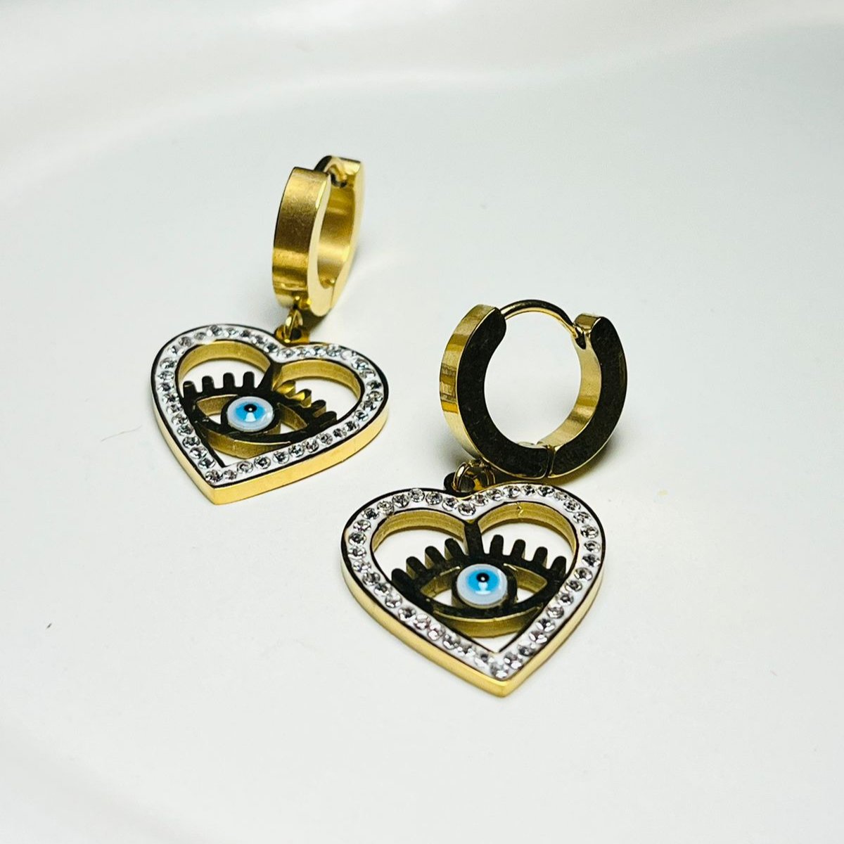 Heart Evil Eye Huggies