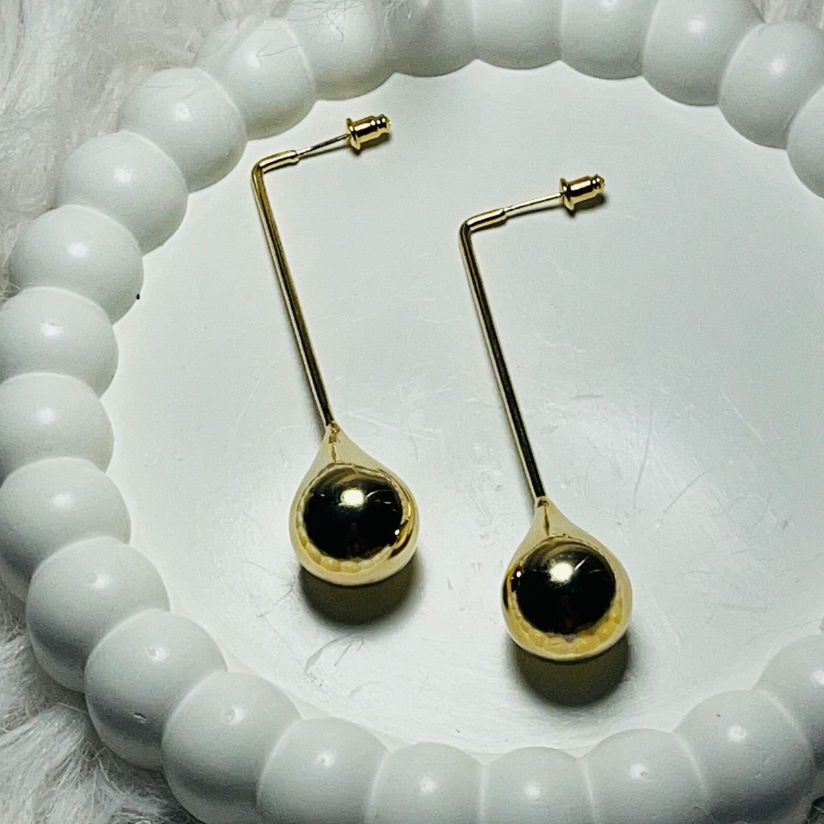 Candle Snuffer Brass Plated Earrings