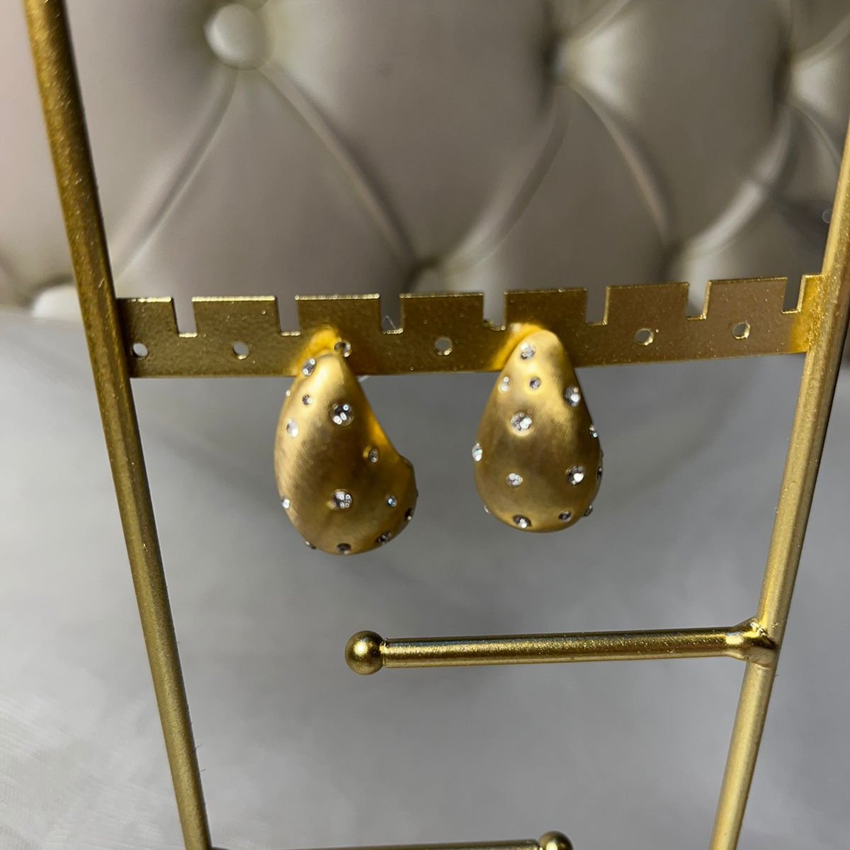 Gold Water Drop Studs