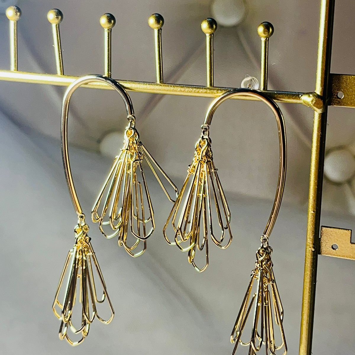 Clip Gold Plated Drops Earrings