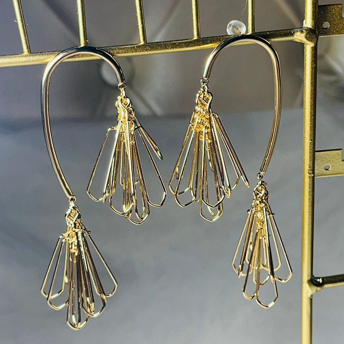 Clip Gold Plated Drops Earrings