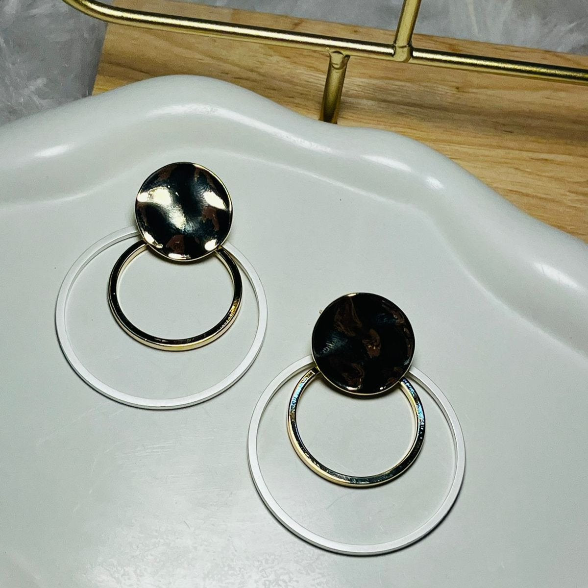 Circle Ring Bracket Earrings
