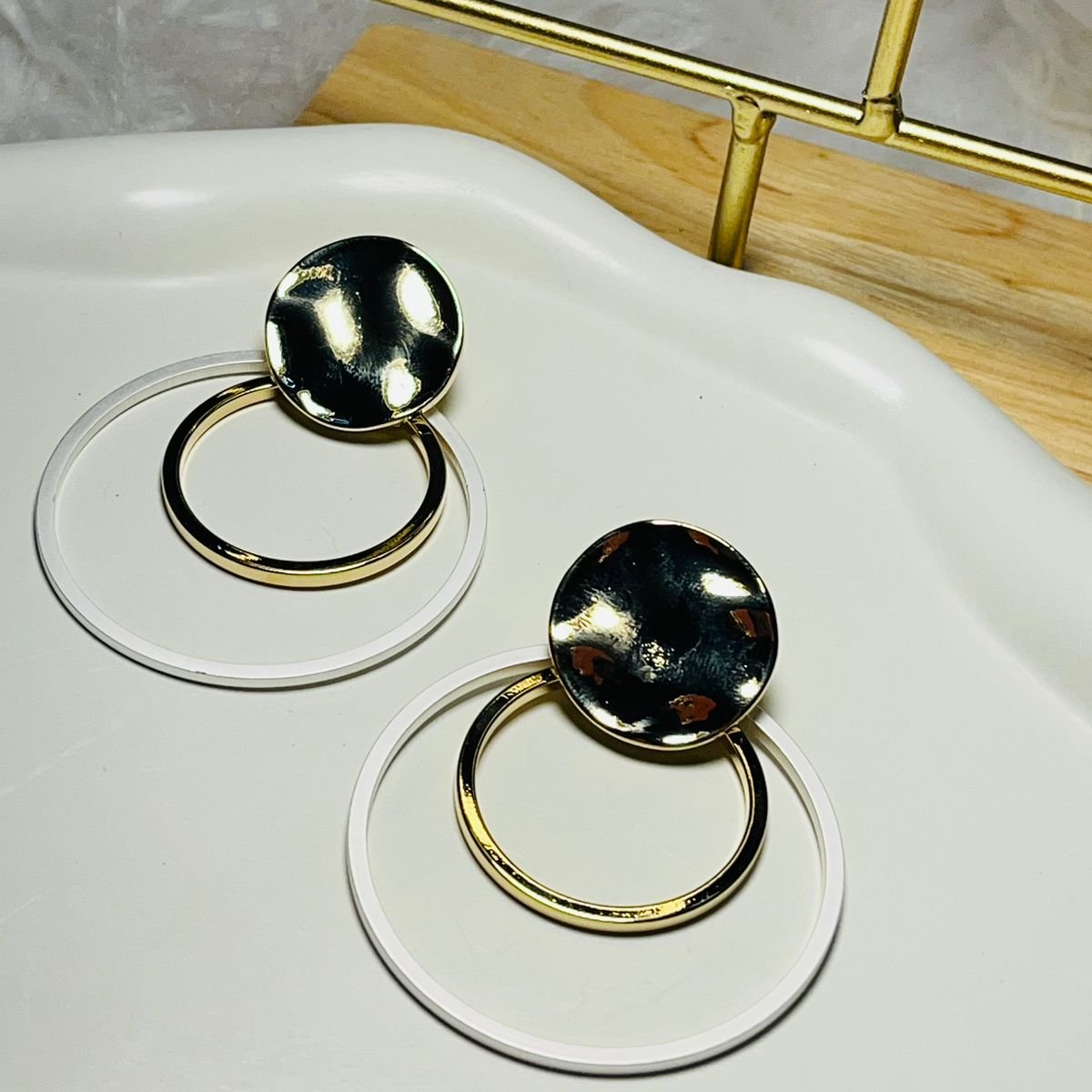 Circle Ring Bracket Earrings