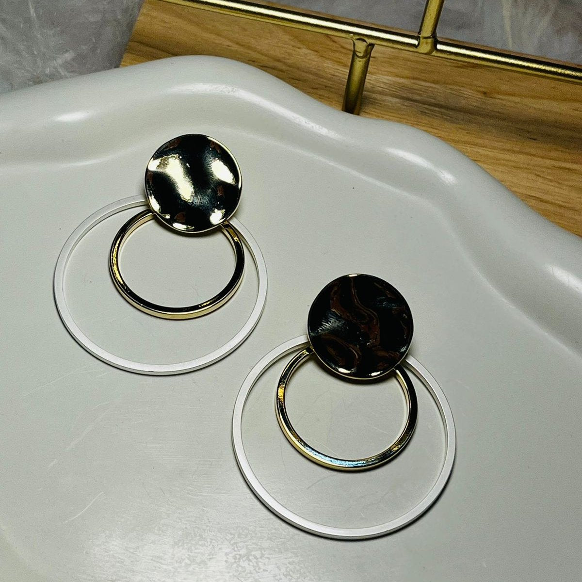 Circle Ring Bracket Earrings