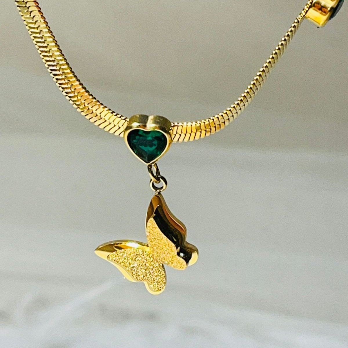 Heart Shaped Butterfly Necklace