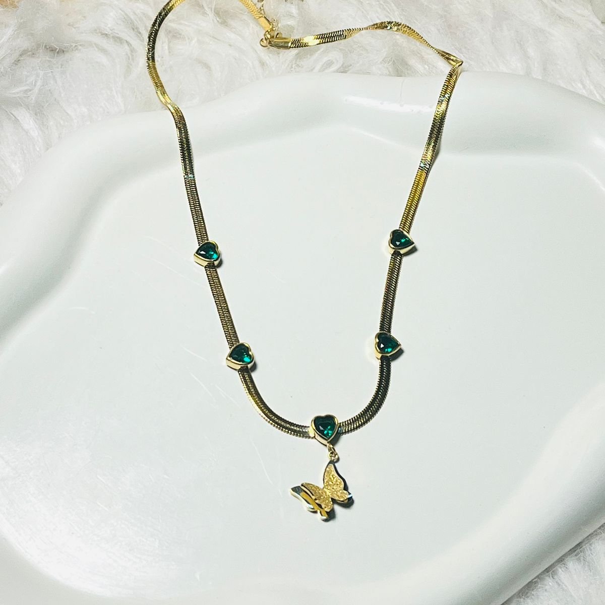 Heart Shaped Butterfly Necklace
