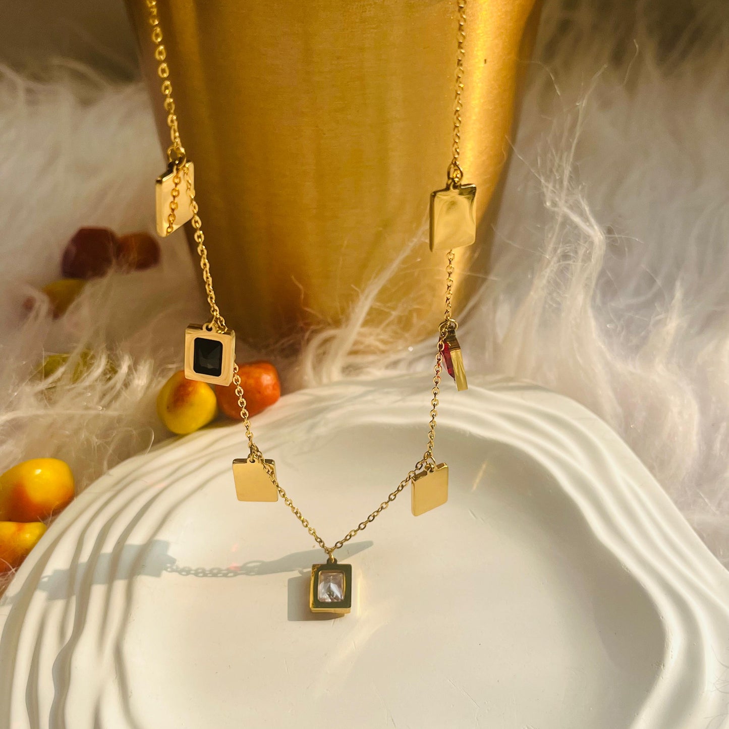 Multi Colours Square Necklace