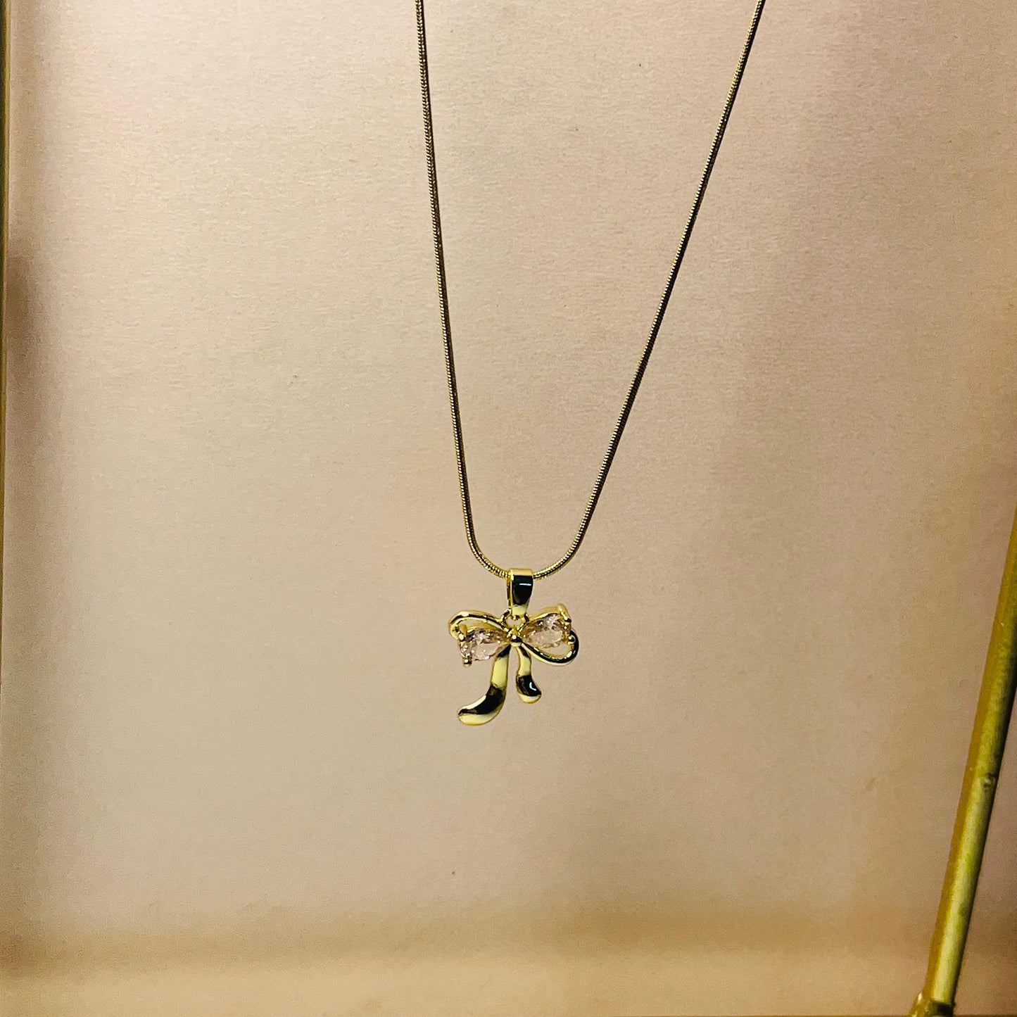 Pink Bow Necklace