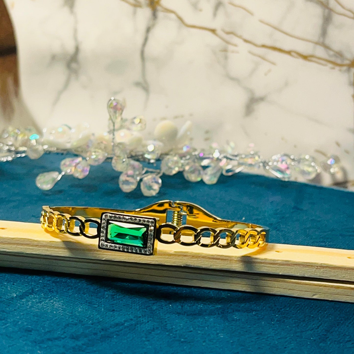 Square Gold toned Bracelet