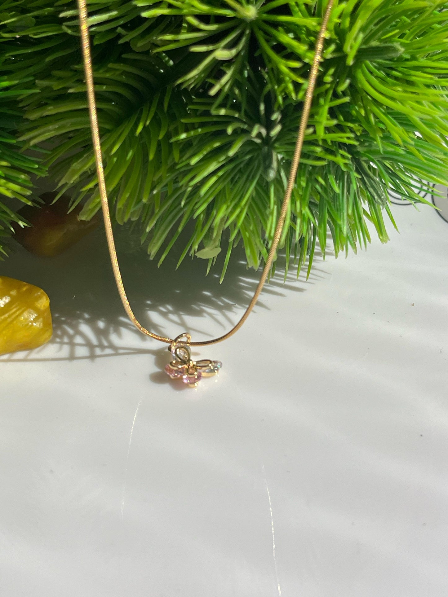 Pink Butterfly Necklace