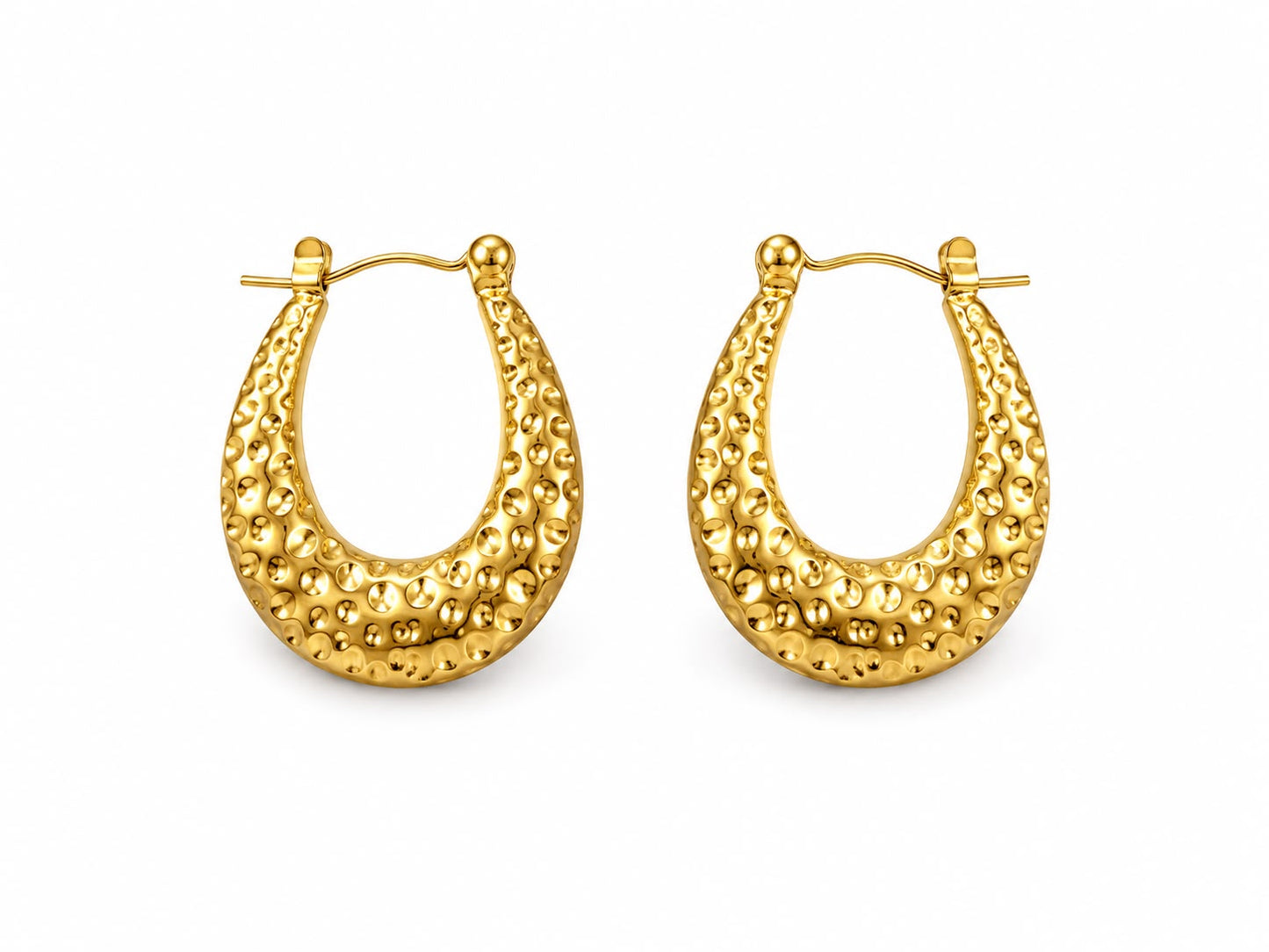 Gold Molten Stud Earrings For Women