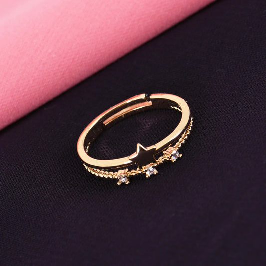 Golden Star CZ Ring For Women