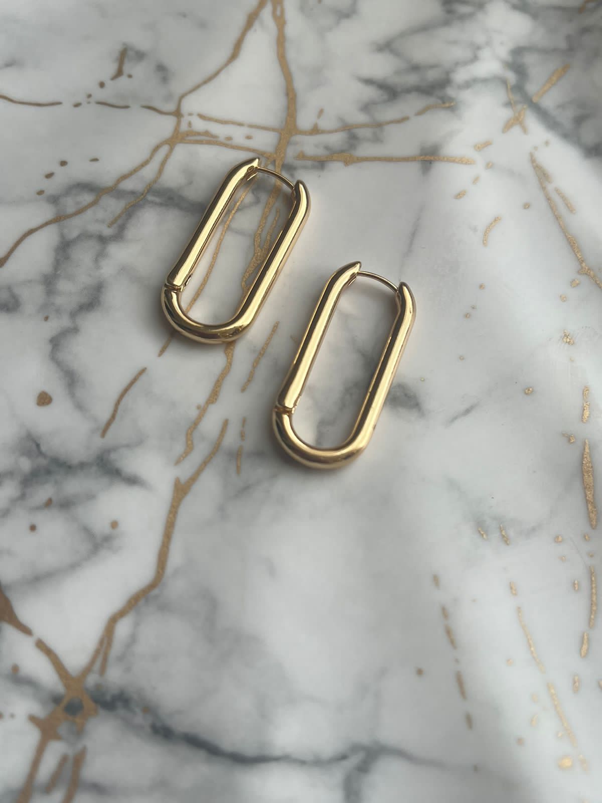 Oval Plated Hoop Earrings
