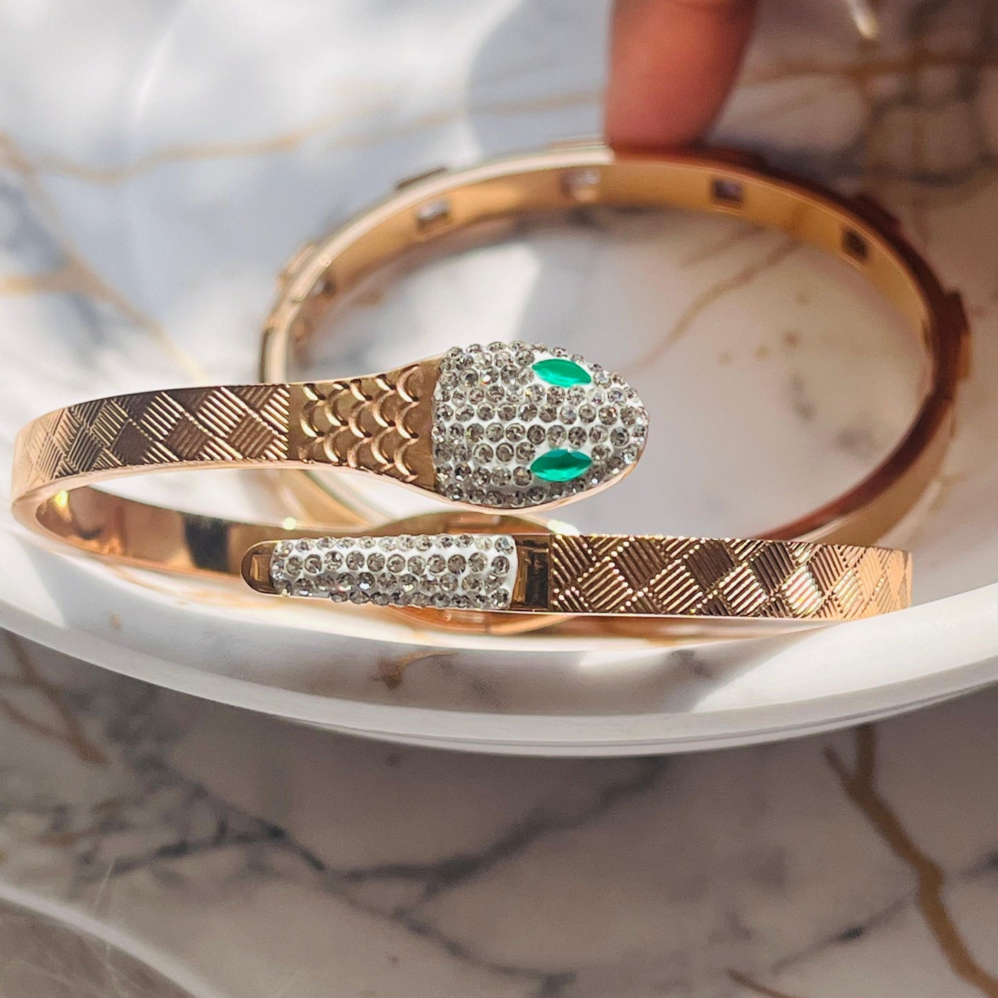 Elegant Rose Gold Snake Bracelet