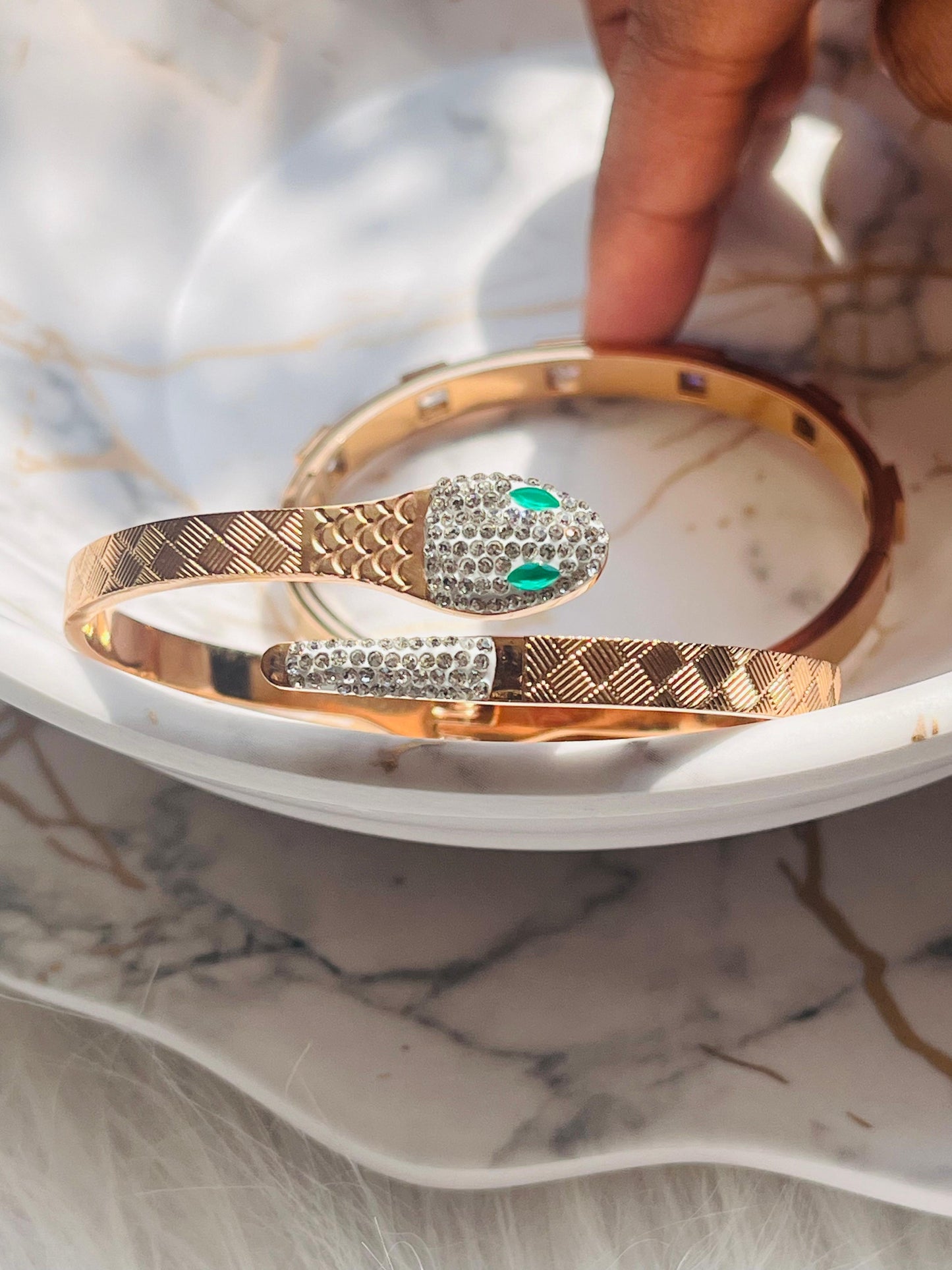Elegant Rose Gold Snake Bracelet