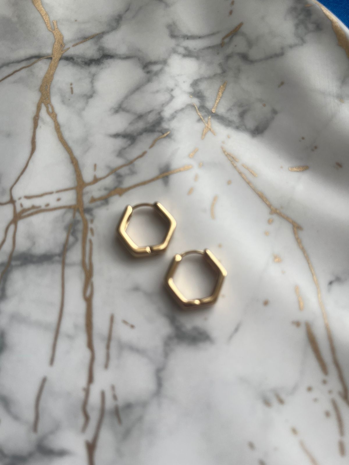 Hexagon Hoop Earrings