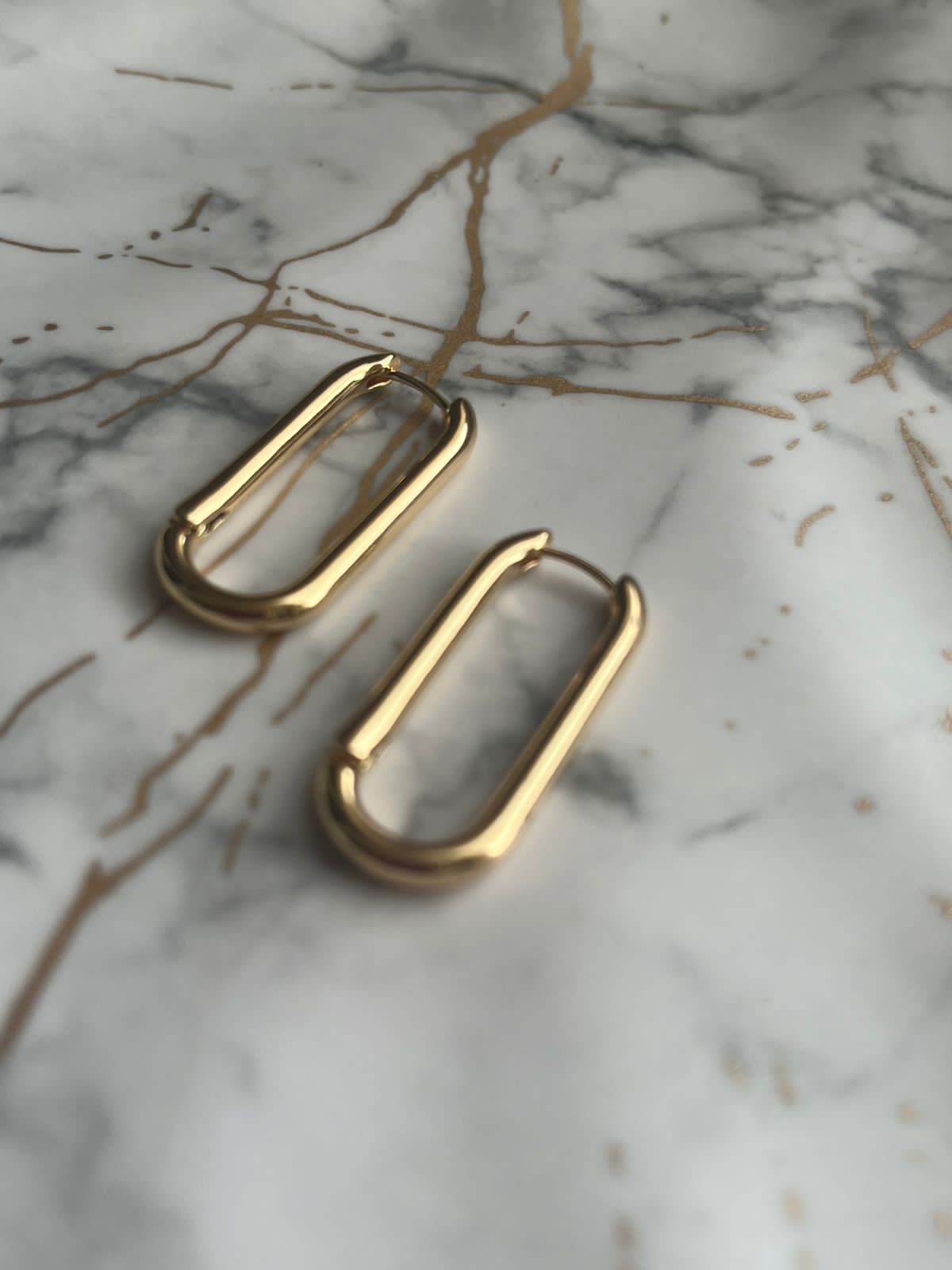 Oval Plated Hoop Earrings