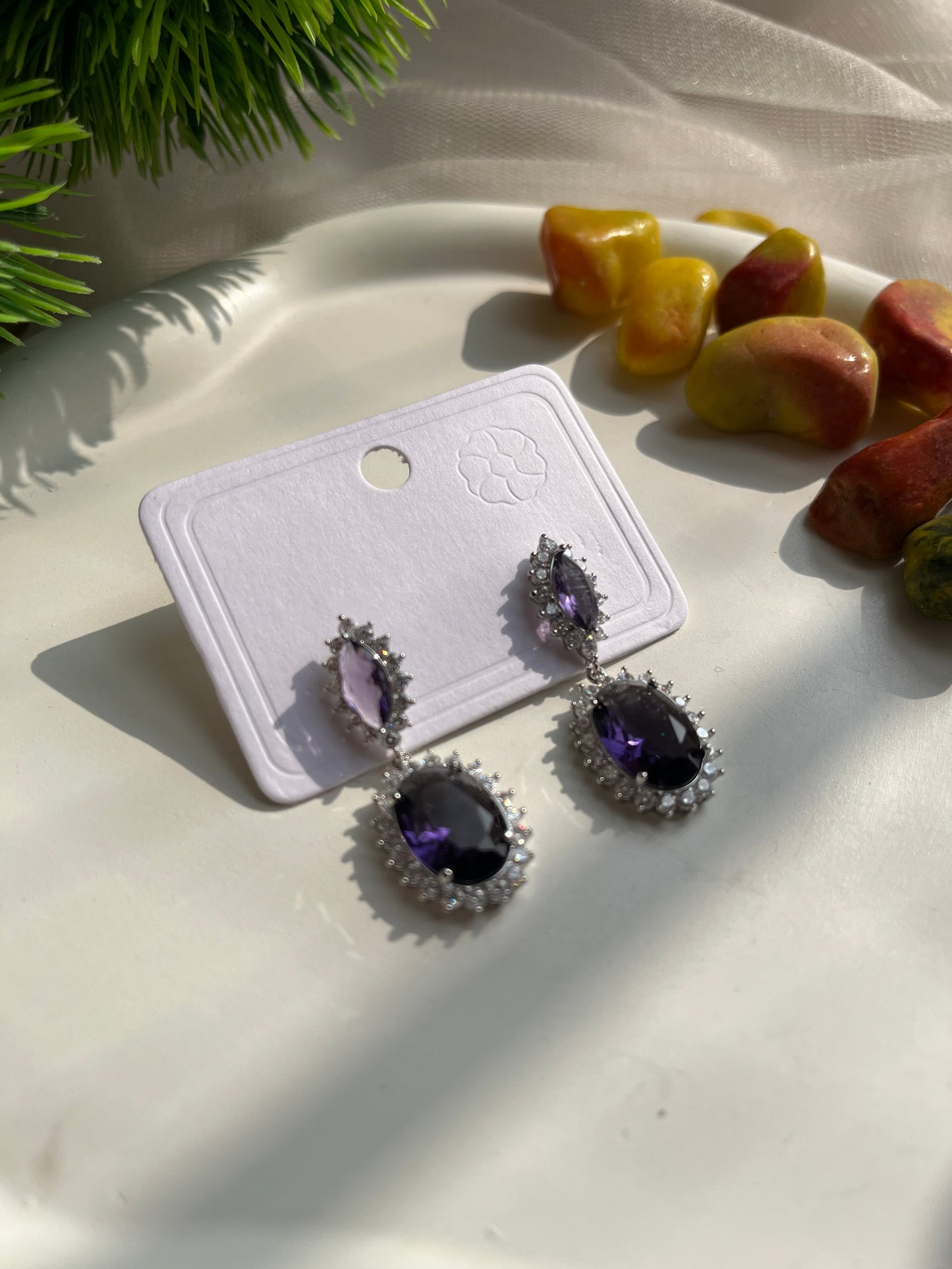 Violet party studs