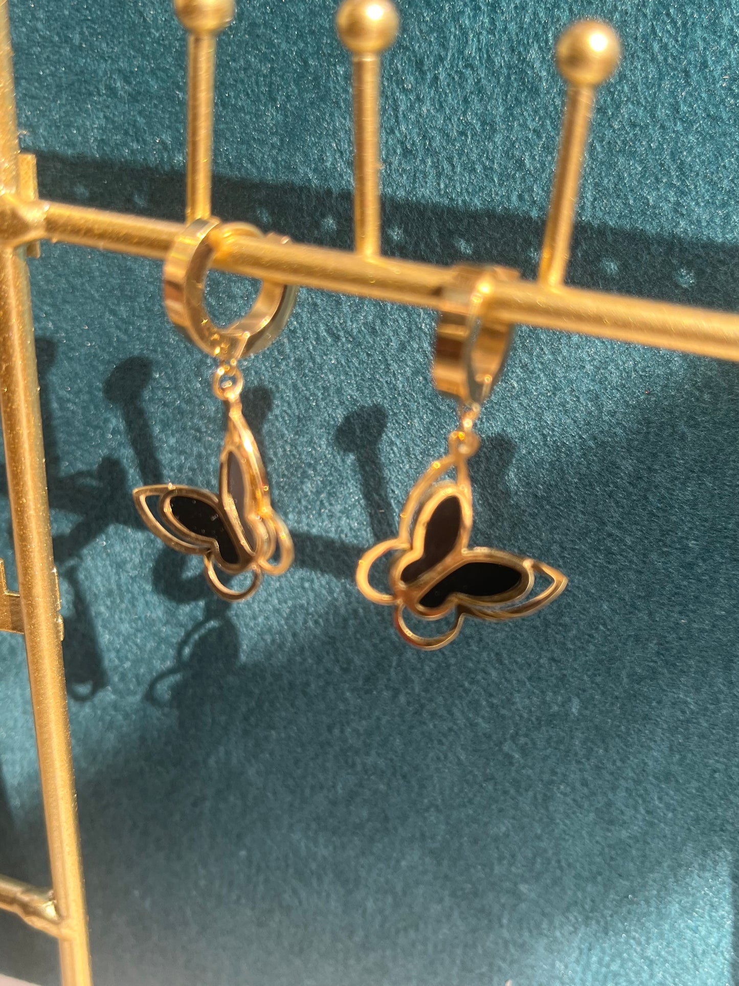 Black butterfly earrings