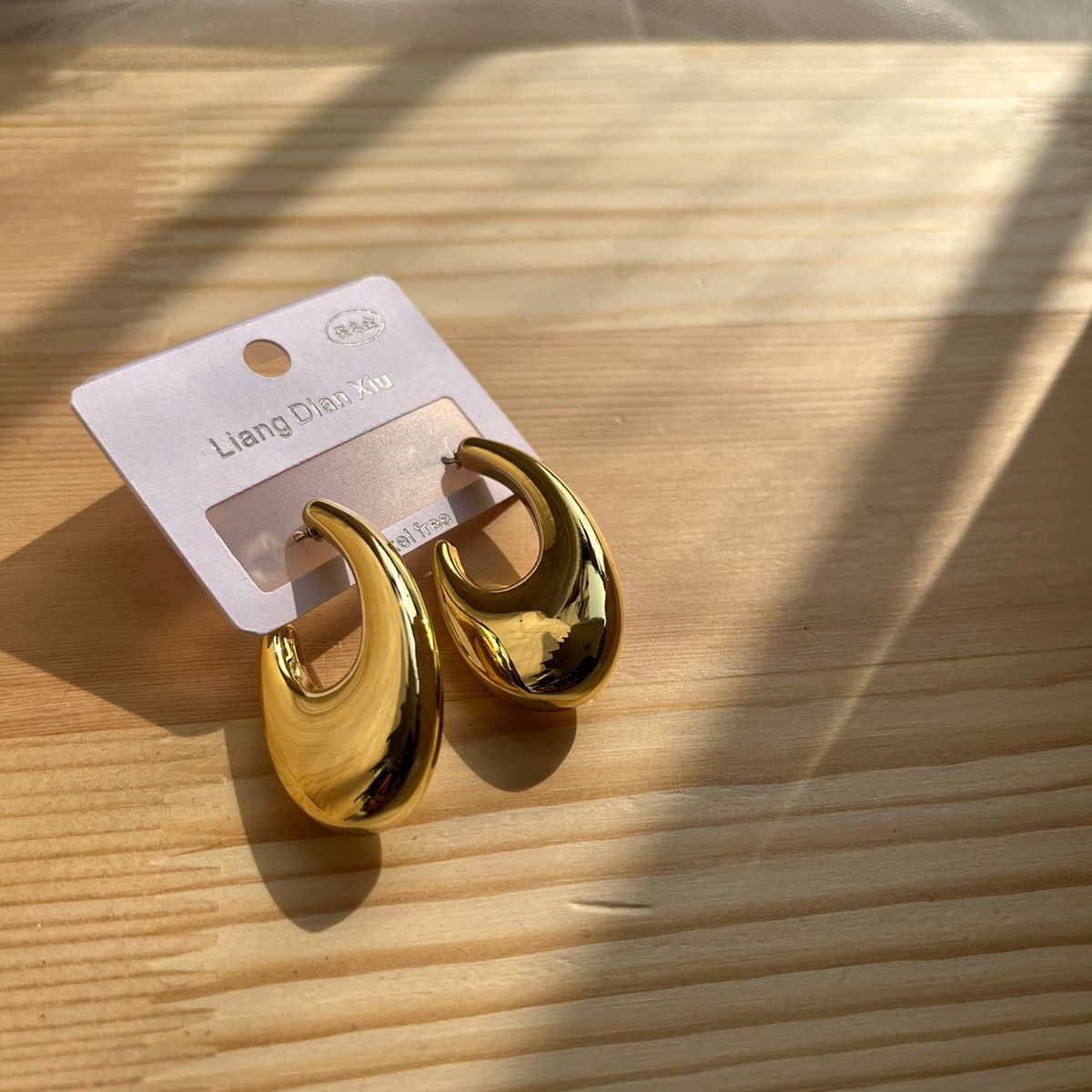 Half Loop Gold Plated Studs