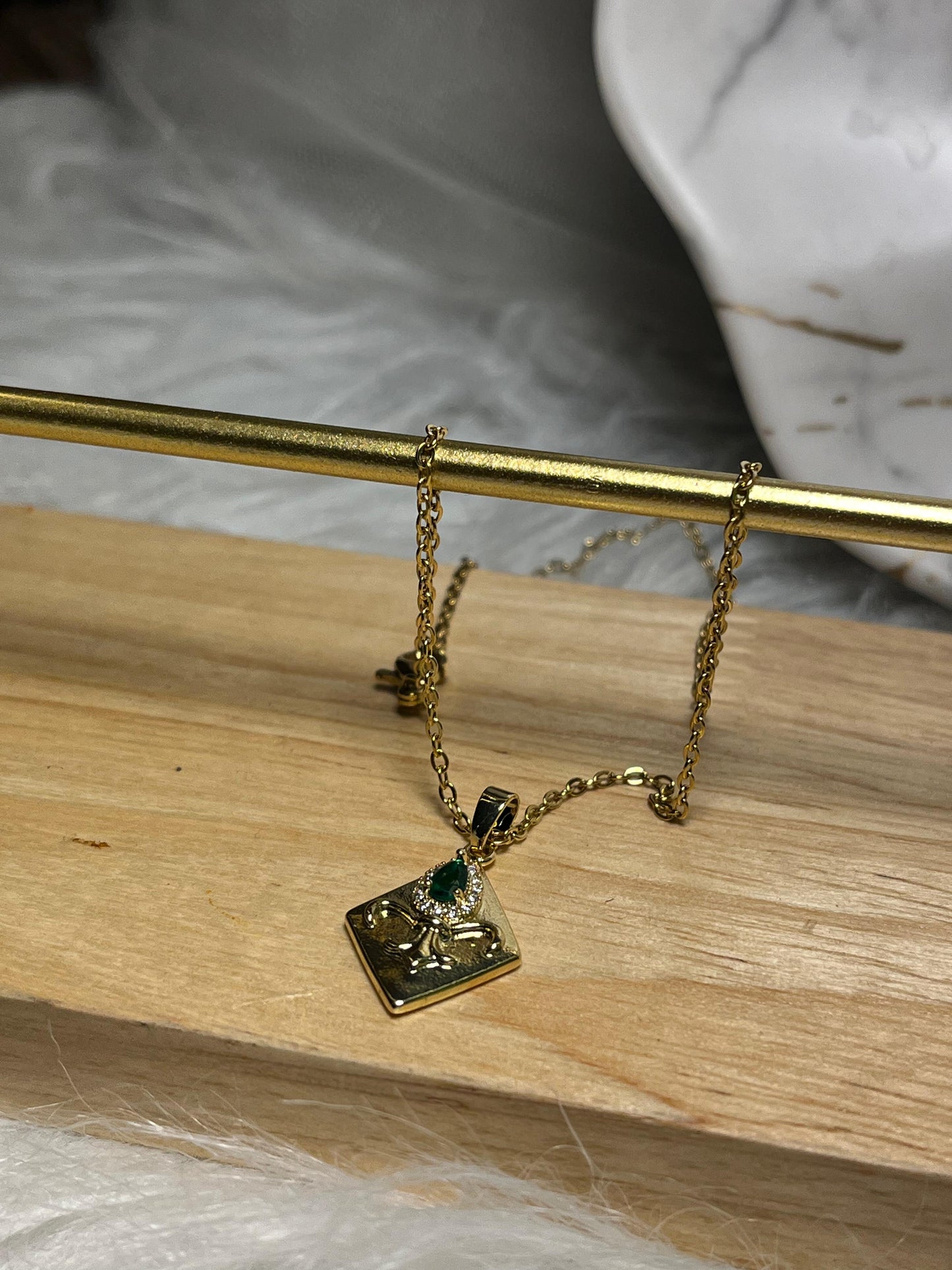 Gold Square Shape Necklace