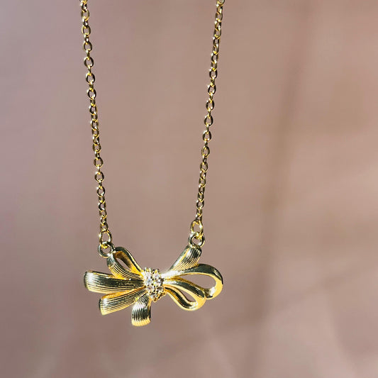 Golden Bow Necklace