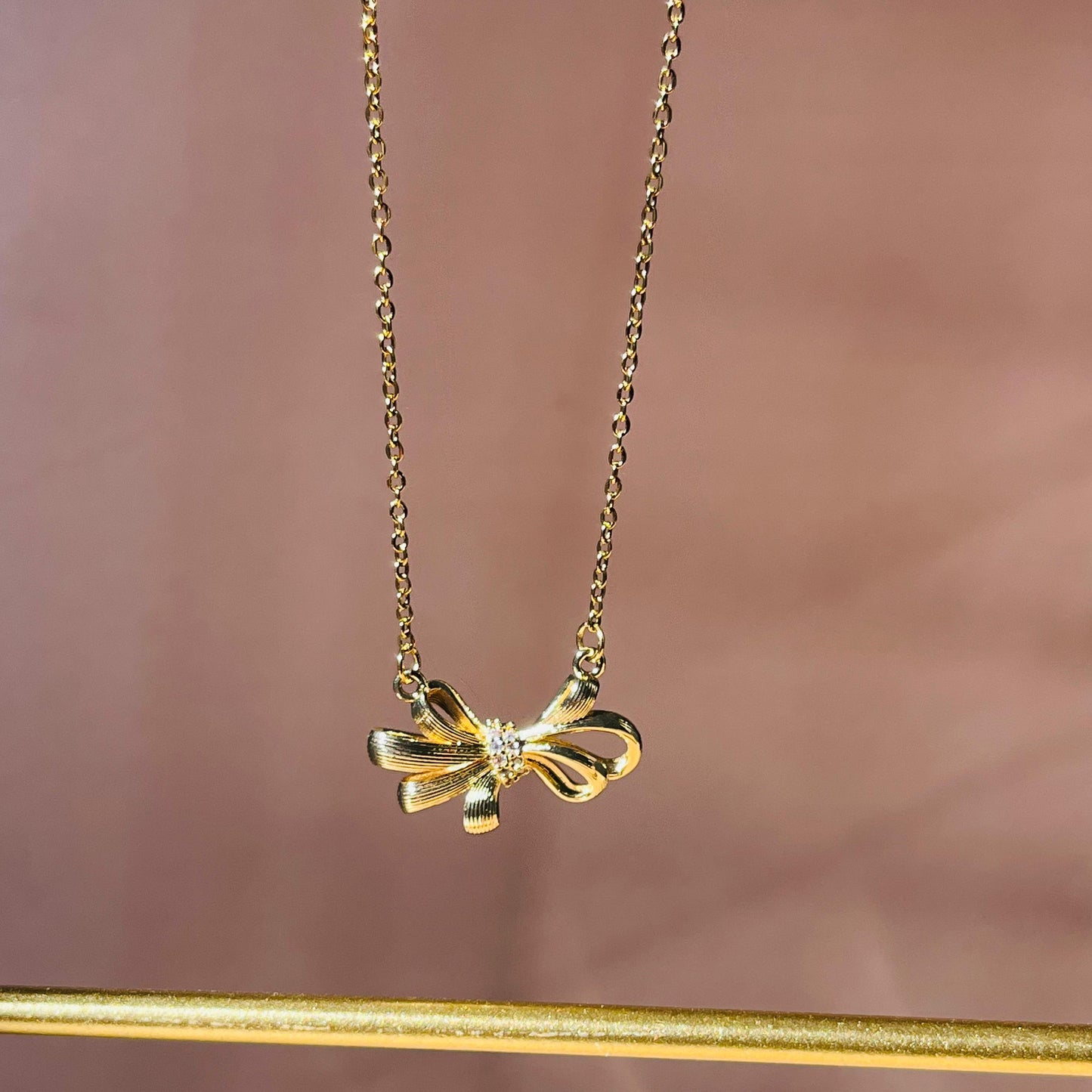 Golden Bow Necklace