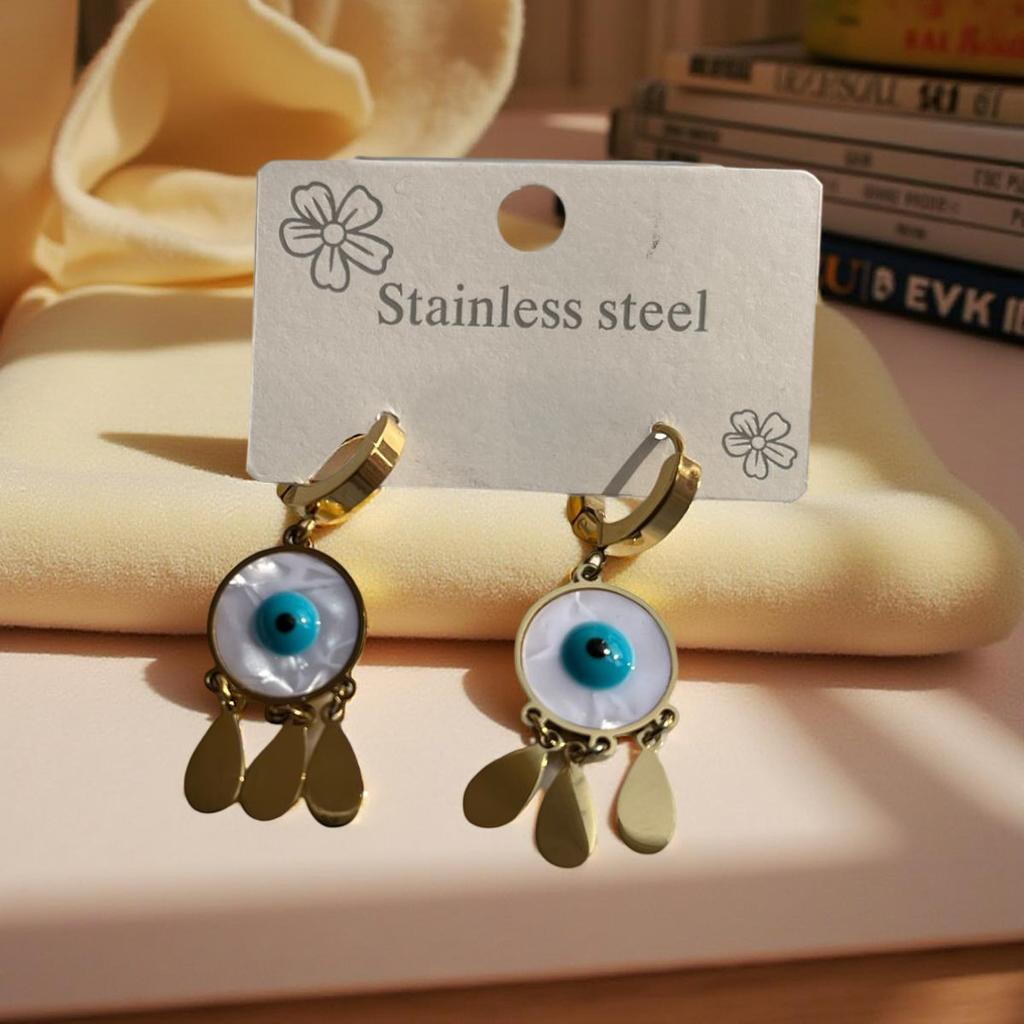 Evil Eye Dangle Drop Earrings